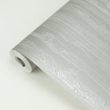 Nova Silver Faux Wood Wallpaper with Metallic Wood Grain - Brewster 2927-10105