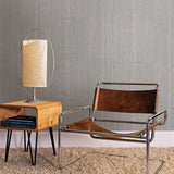 Nova Silver Faux Wood Wallpaper with Metallic Wood Grain - Brewster 2927-10105