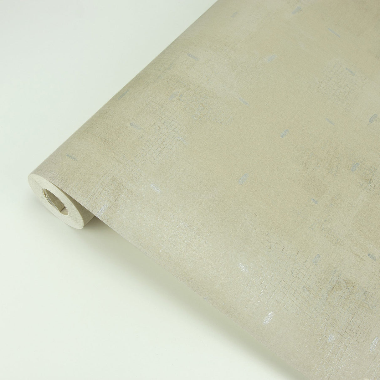 Portia Beige Distressed Texture Wallpaper with Metallic Abstract Industrial Style - Brewster 2927-10302