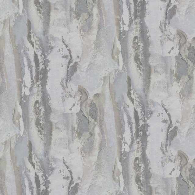 Vapor Silver Stone Wallpaper with Metallic Marble-Inspired Abstract - Brewster 2927-10406