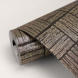 Glint Black Distressed Geometric Wallpaper with Metallic Glam Abstract Pattern - Brewster 2927-10501