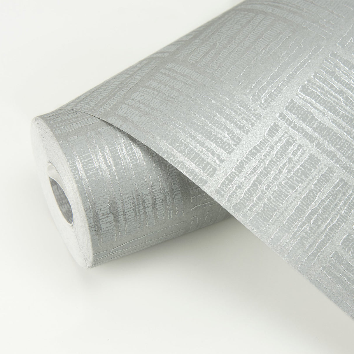 Glint Silver Distressed Geometric Wallpaper with Metallic Glam Abstract Pattern - Brewster 2927-10504