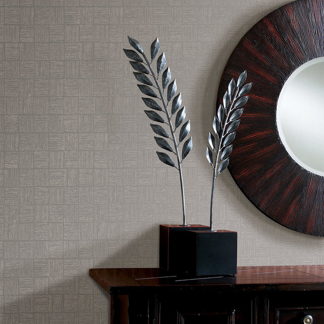 Glint Silver Distressed Geometric Wallpaper with Metallic Glam Abstract Pattern - Brewster 2927-10504