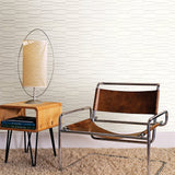 Luminescence Cream Abstract Stripe Wallpaper with Metallic Geometric Stripes - Brewster 2927-10603