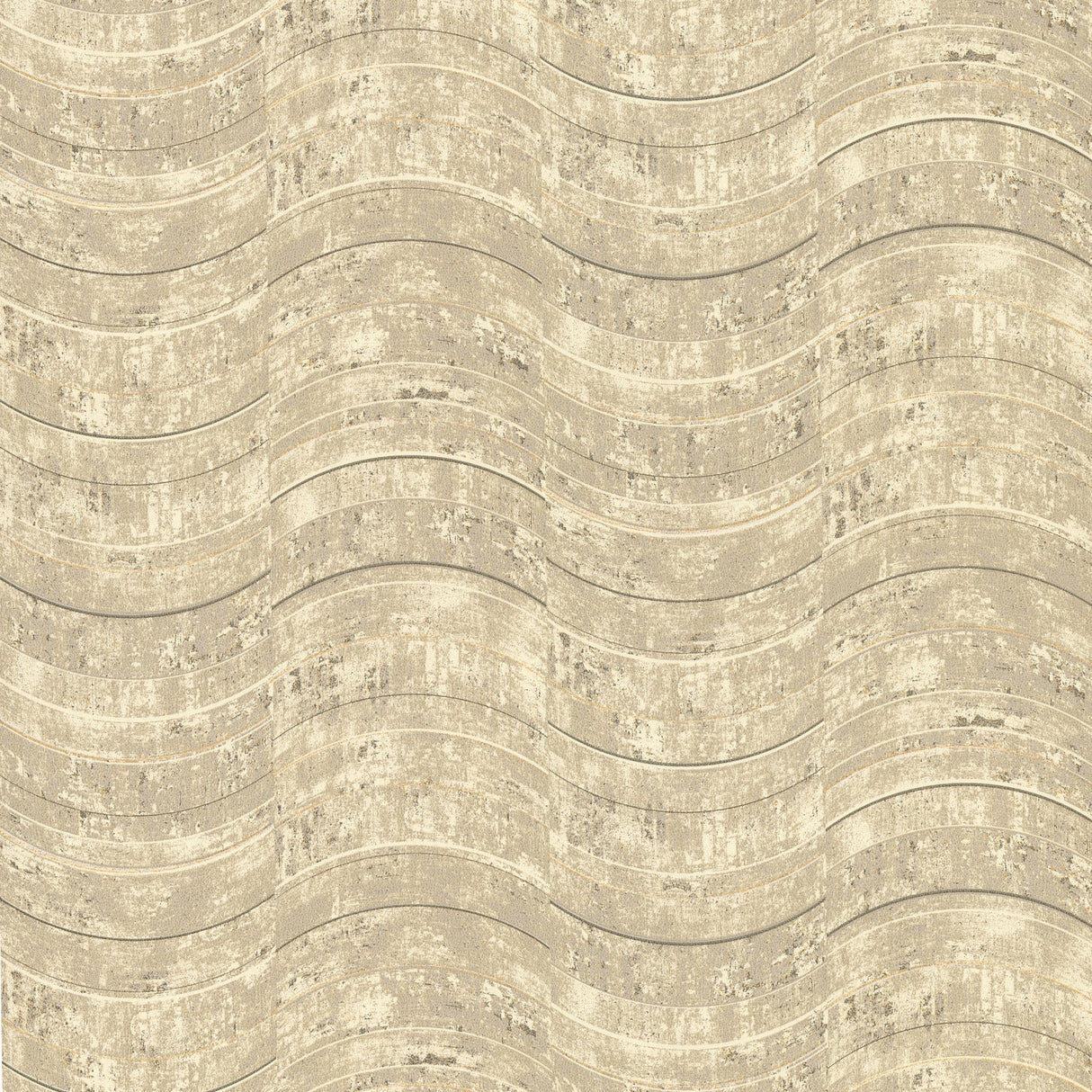 Hydra Taupe Geometric Wallpaper with Abstract Modern Wave Motif - Brewster 2927-10802