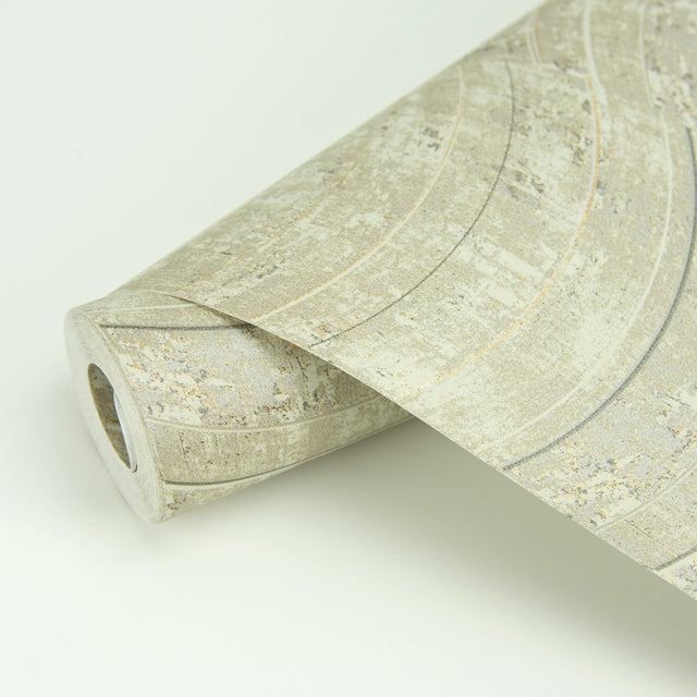 Hydra Taupe Geometric Wallpaper with Abstract Modern Wave Motif - Brewster 2927-10802