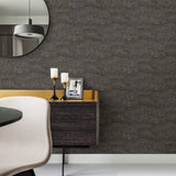 Hydra Dark Grey Geometric Wallpaper with Metallic Abstract Wave Pattern - Brewster 2927-10803