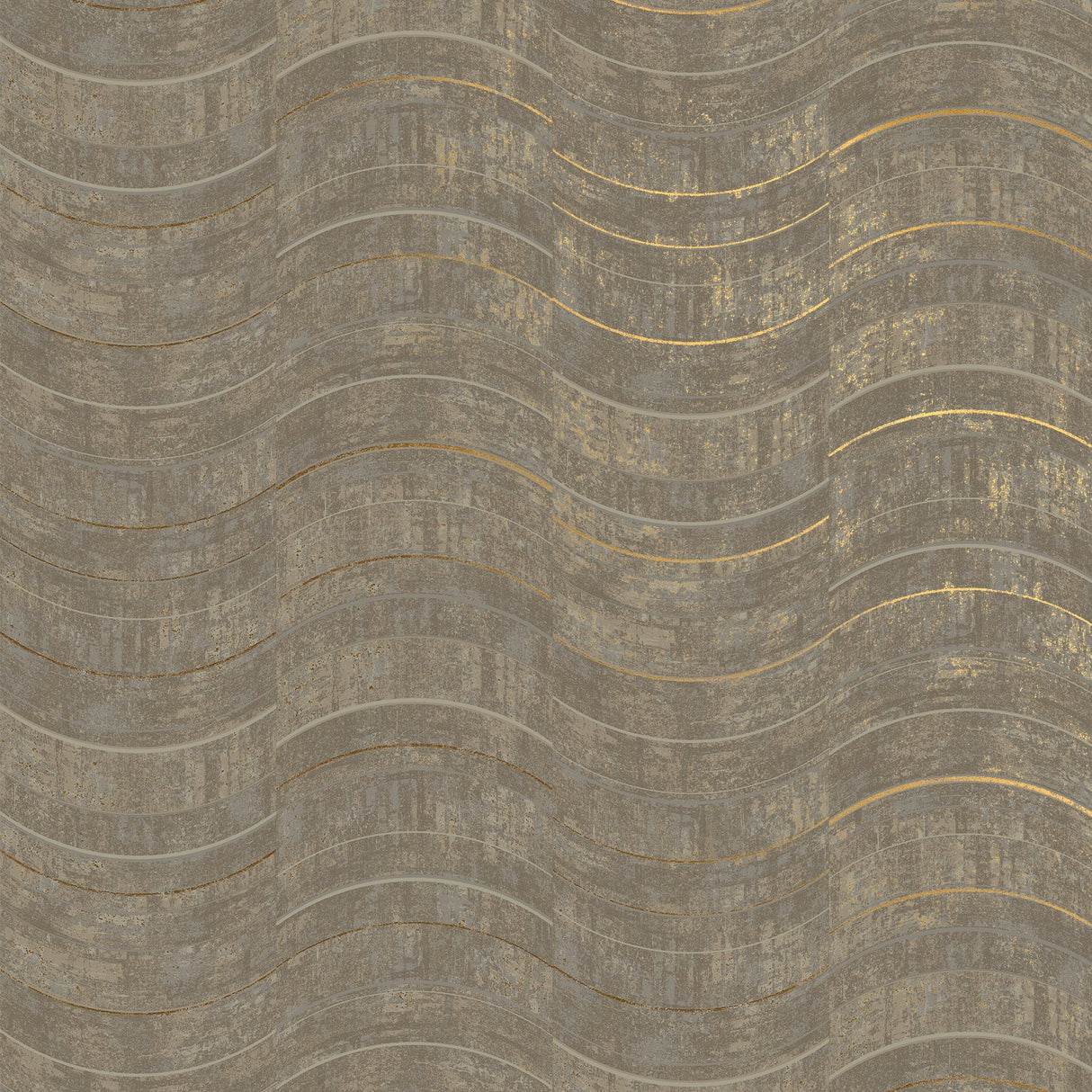 Hydra Light Grey Geometric Wallpaper with Metallic Abstract Wave - Brewster 2927-10804