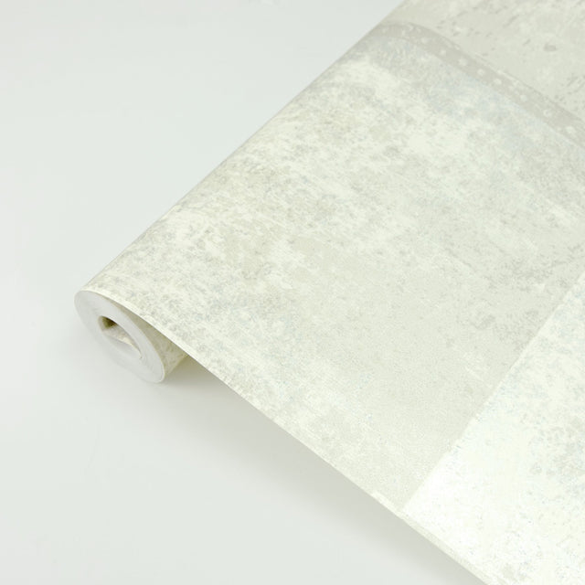 Vela Ivory Distressed Geometric Wallpaper with Textured Abstract Geometrics - Brewster 2927-10902