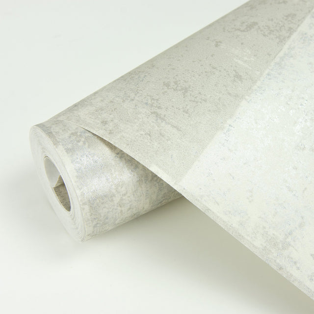 Vela Ivory Distressed Geometric Wallpaper with Textured Abstract Geometrics - Brewster 2927-10902