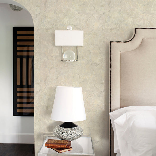 Crux Bronze Marble Wallpaper with Metallic Distressed Texture - Brewster 2927-12002