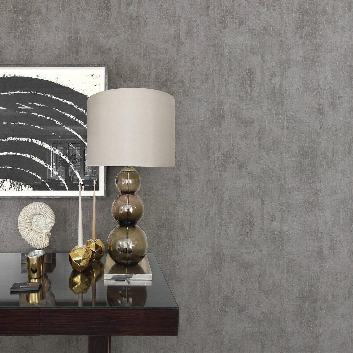 Ara Pewter Distressed Texture Wallpaper with Abstract Modern Texture Pattern - Brewster 2927-13002