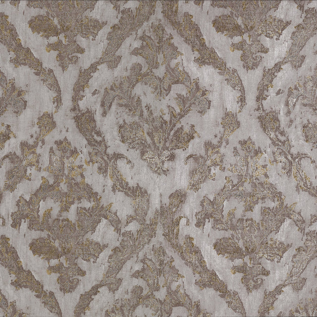 Lyra Bronze Damask Wallpaper with Metallic Glam Abstract Pattern - Brewster 2927-20102