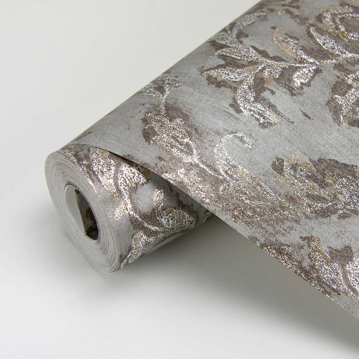 Lyra Bronze Damask Wallpaper with Metallic Glam Abstract Pattern - Brewster 2927-20102