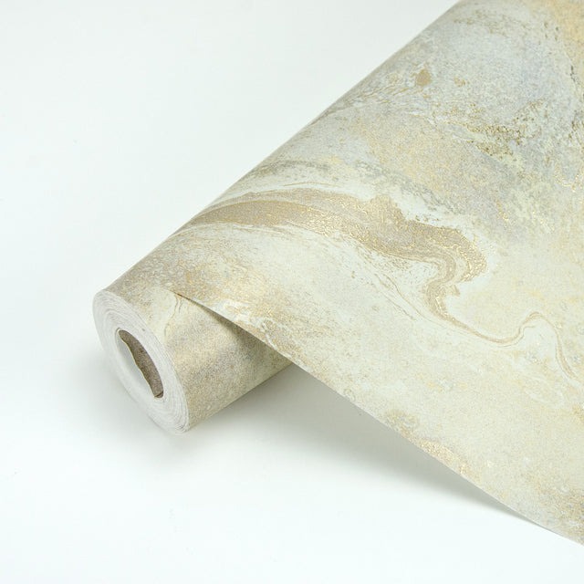 Tory Gold Texture Wallpaper with Metallic Marble Swirl - Brewster 2927-20205