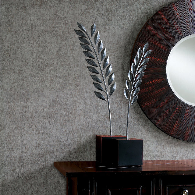 Luster Silver Distressed Texture Wallpaper with Metallic Abstract Modern Pattern - Brewster 2927-20301