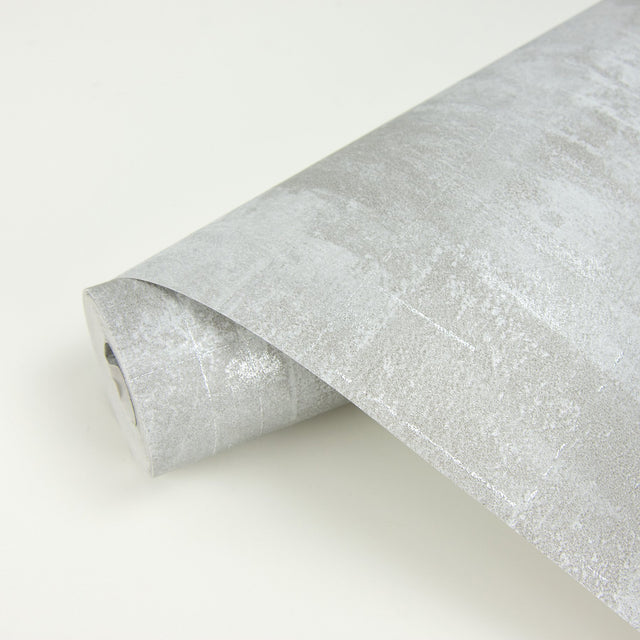 Ozone Silver Texture Wallpaper with Metallic Distressed Abstract Motif - Brewster 2927-20402