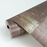 Ozone Brown Texture Wallpaper with Distressed Textures Glam Metallic Finish - Brewster 2927-20407