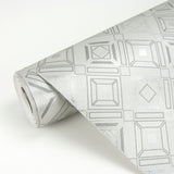 Sonic Light Grey Geometric Wallpaper with Metallic Abstract Geometrics - Brewster 2927-20501
