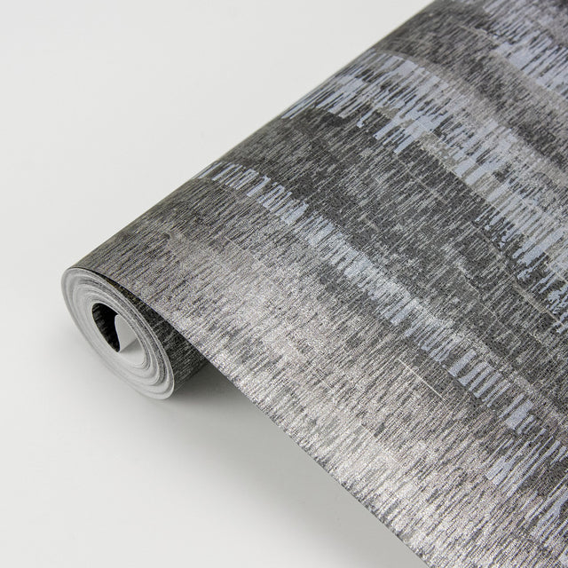Meteor Pewter Distressed Texture Wallpaper with Metallic Abstract Glam Motif - Brewster 2927-20904