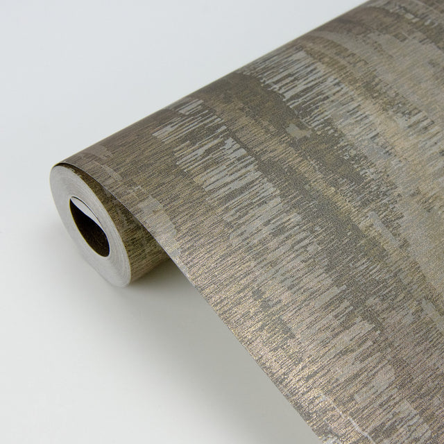Meteor Bronze Distressed Texture Wallpaper with Glam Abstract Metallic Effect - Brewster 2927-20905