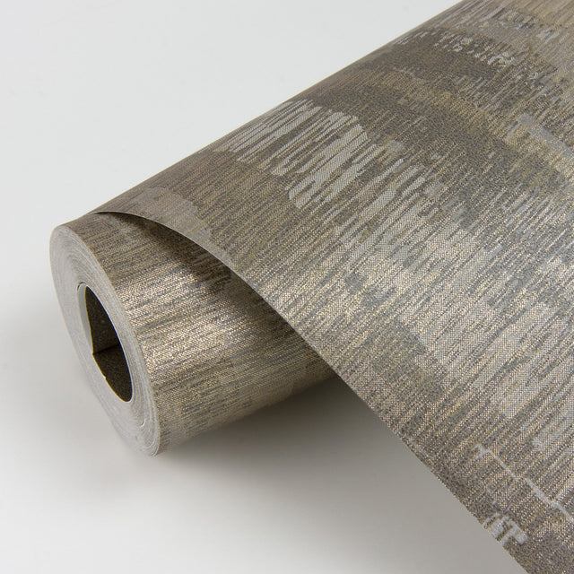 Meteor Bronze Distressed Texture Wallpaper with Glam Abstract Metallic Effect - Brewster 2927-20905