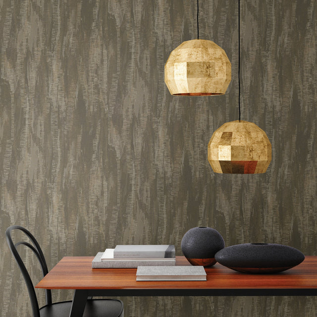 Meteor Bronze Distressed Texture Wallpaper with Glam Abstract Metallic Effect - Brewster 2927-20905