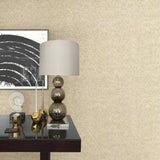 Cosmic Champagne Geometric Wallpaper with Metallic Abstract Triangle Pattern - Brewster 2927-21001