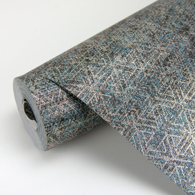 Cosmic Multicolor Geometric Wallpaper with Metallic Abstract Bohemian Pattern - Brewster 2927-21004