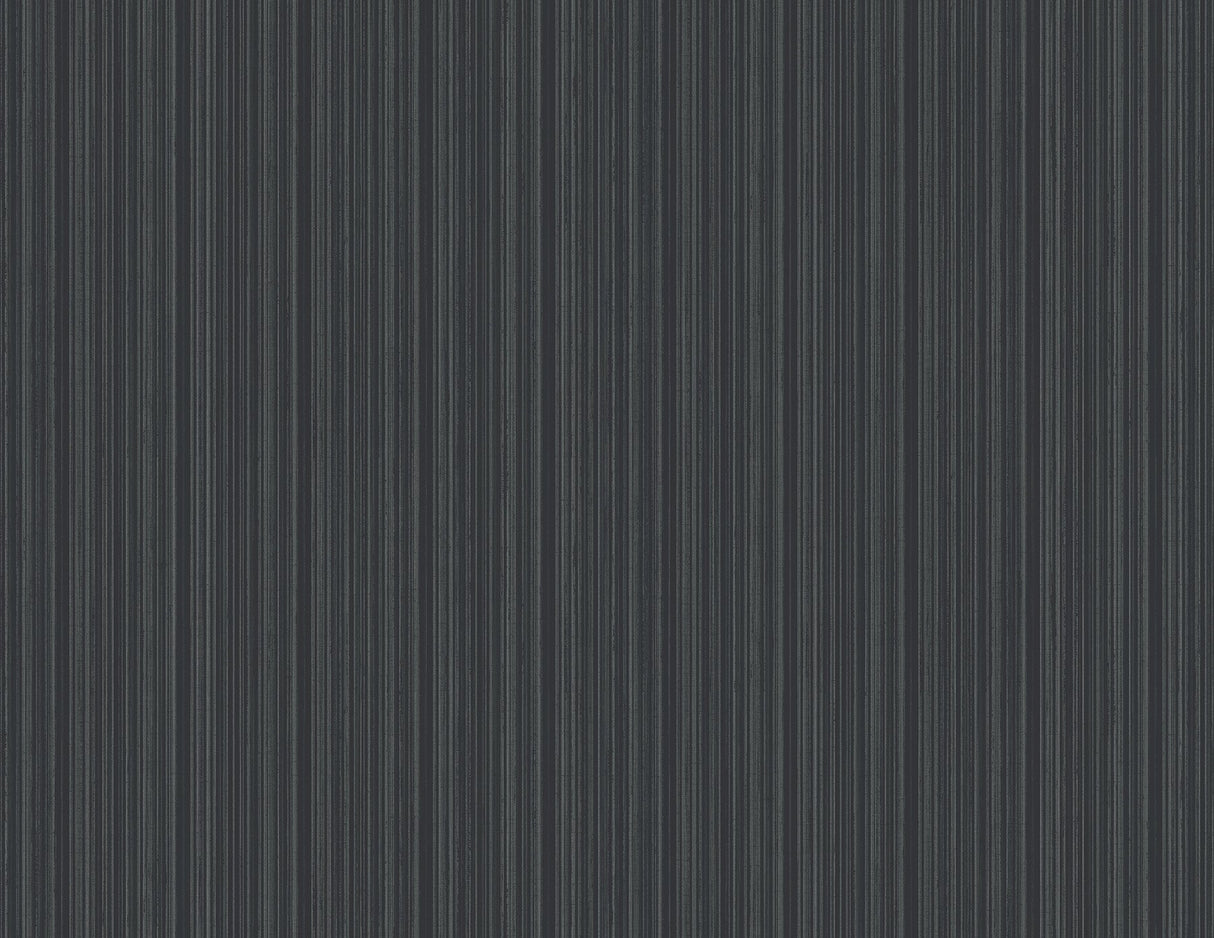 Sebasco Black Vertical Pinstripe Wallpaper with Farmhouse Stripes - A-Street Prints 2927-80300