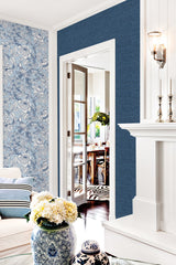 Beaufort Light Blue Peony Chinoiserie Wallpaper with Bird and Floral Motif - A-Street Prints 2927-80402