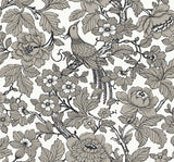 Beaufort Black Peony Chinoiserie Wallpaper with Glam Bird & Floral Pattern - A?Street Prints 2927-80410