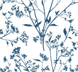 Southport Indigo Delicate Branches Wallpaper with Botanical Coastal Pattern - A-Street Prints 2927-80702