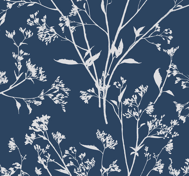 Southport Navy Delicate Branches Wallpaper with Botanical Branch Motif - A-Street Prints 2927-80712