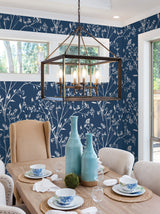 Southport Navy Delicate Branches Wallpaper with Botanical Branch Motif - A-Street Prints 2927-80712