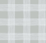 Scarborough Grey Striated Plaid Wallpaper with Fabric & Woven Textures Pattern - A-Street Prints 2927-80908