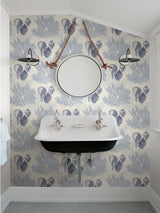 Nauset Blue Seashell Shores Wallpaper with Coastal Novelty Shell & Coral Motif - A-Street Prints 2927-81202