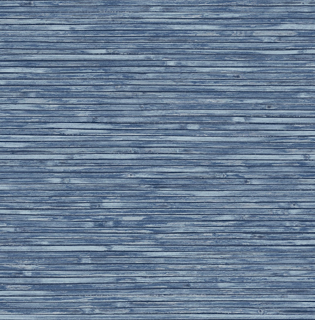 Bellport Denim Wooden Slat Wallpaper with Coastal Wood Graphic Motif - A-Street Prints 2927-81302