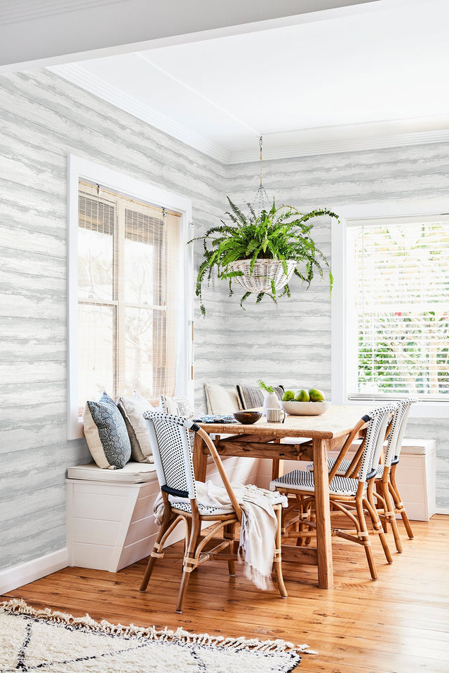 Truro Grey Weathered Shiplap Wallpaper with Coastal Graphics Wood Look - A-Street Prints 2927-81400
