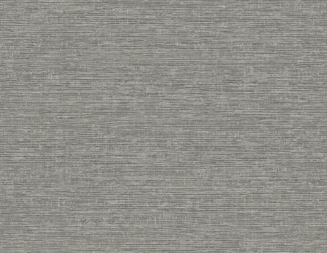 Tiverton Charcoal Faux Grasscloth Wallpaper with Coastal Graphics Pattern - A-Street Prints 2927-81710
