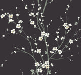Monterey Black Floral Branch Wallpaper with Botanical Floral Pattern - A-Street Prints 2927-81800