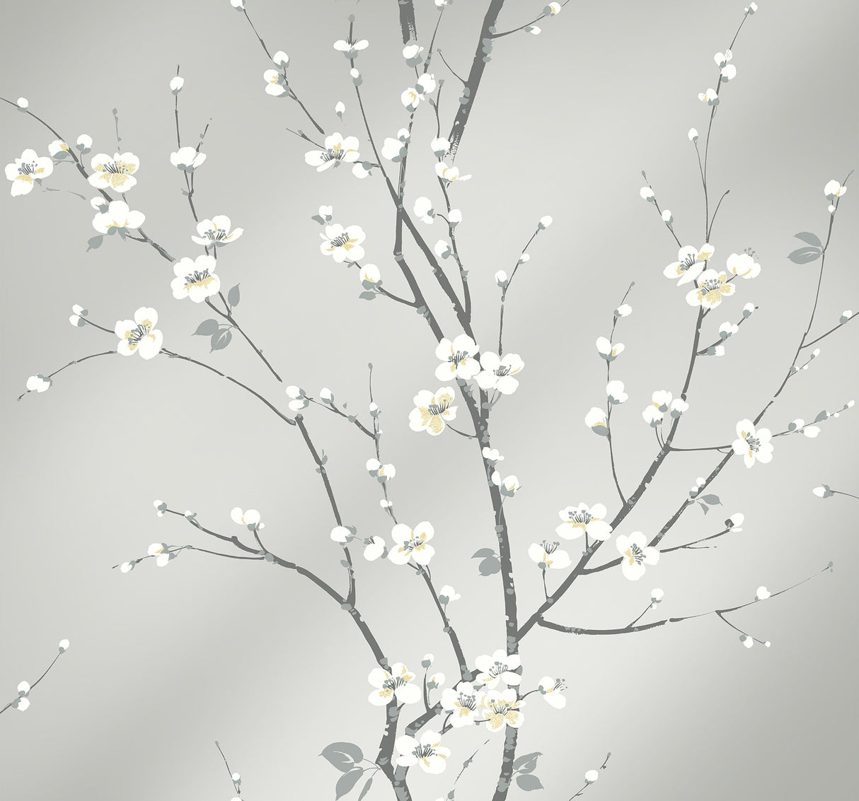 Monterey Silver Mist Floral Branch Wallpaper with Coastal Botanical Motif - A-Street Prints 2927-81808