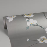 Monterey Silver Mist Floral Branch Wallpaper with Coastal Botanical Motif - A-Street Prints 2927-81808