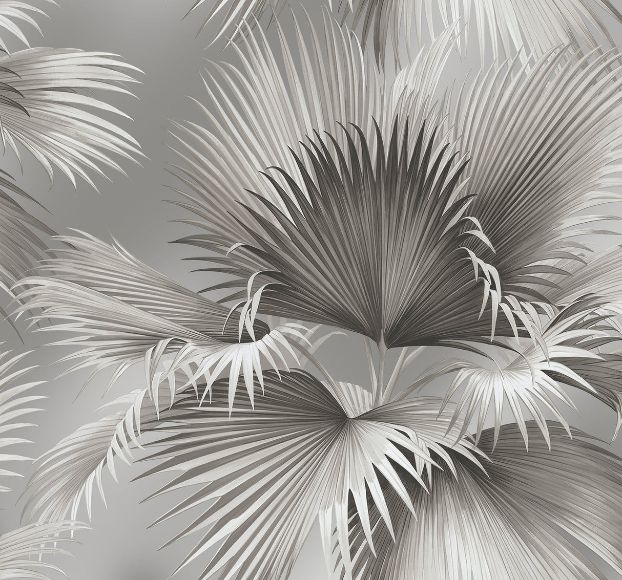 Summer Palm Platinum Tropical Wallpaper with Botanical Leaves Motif - A-Street Prints 2927-81908