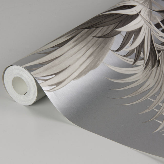 Summer Palm Platinum Tropical Wallpaper with Botanical Leaves Motif - A-Street Prints 2927-81908