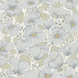 Matilda Blue Poppy Fields Wallpaper with Scandinavian Botanical Flower Pattern - A?Street Prints 2932-65110