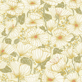 Matilda Green Poppy Fields Wallpaper with Scandinavian Botanical Floral Pattern - A-Street Prints 2932-65111