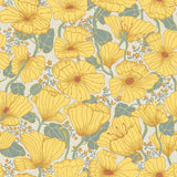 Matilda Yellow Poppy Fields Wallpaper with Botanical Floral Pattern, Scandinavian Style - Brewster 2932-65112