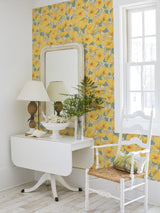 Matilda Yellow Poppy Fields Wallpaper with Botanical Floral Pattern, Scandinavian Style - Brewster 2932-65112