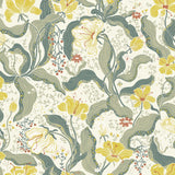 Bodri Yellow Tulip Garden Wallpaper with Scandinavian Botanical Floral Pattern - A?Street Prints 2932-65118